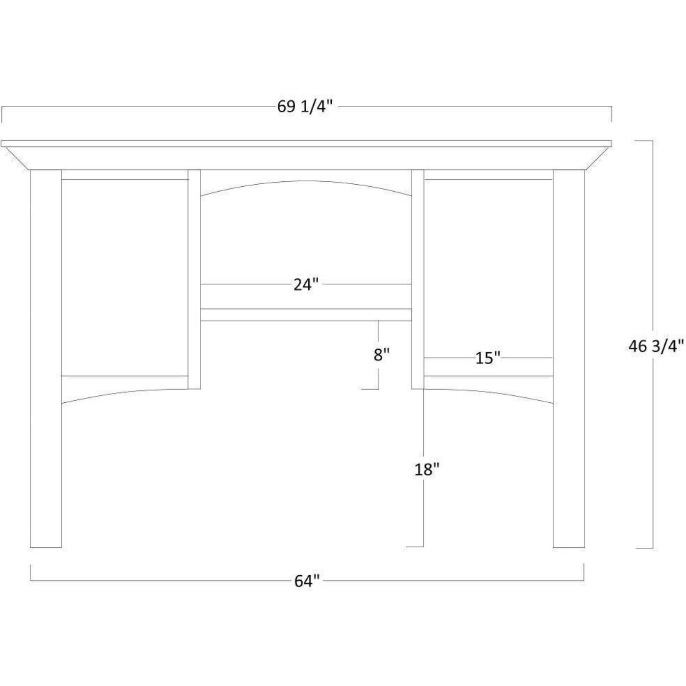 QW Amish Buckingham 68" Corner Desk w/ Optional Hutch - 450C-BUC-102-RP8