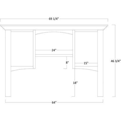 QW Amish Buckingham 68" Corner Desk w/ Optional Hutch - 450C-BUC-102-RP8