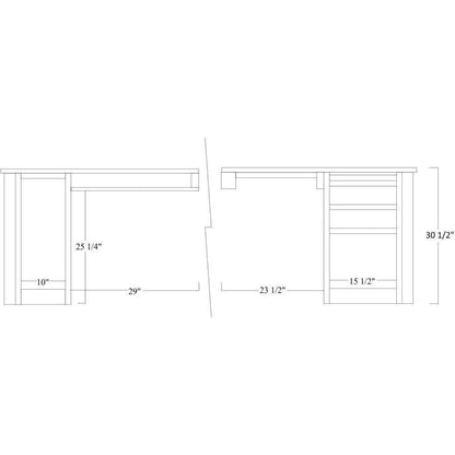 QW Amish Buckingham 68" Corner Desk w/ Optional Hutch - 450C-BUC-102-RP8