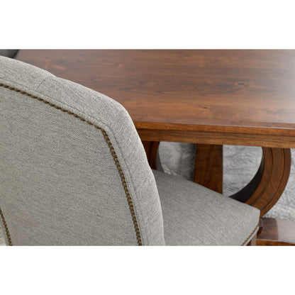 QW Amish Florence 7pc Set w/ Upholstered Chairs - 371Y-FLORENCE|258M-DAL-404-TUFTED(D)-SIDE-1/2SIDE BY SIDE,06 OLD GOLD,SO-PRE-ADD STRETCH