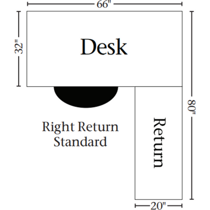 QW Amish Freemont Mission 66"x80" L-Shape Desk with Optional Hutch - 126N-FMRD32