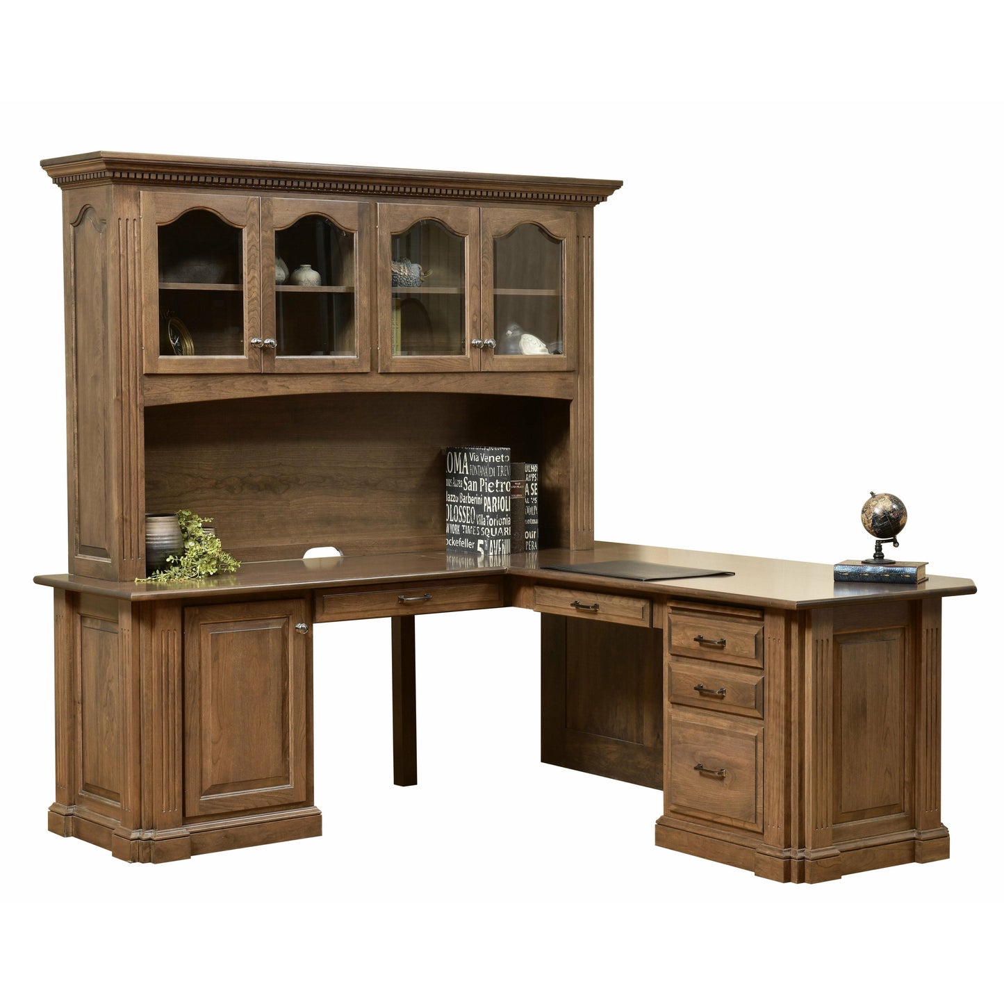 QW Amish Signature Corner Desk with Optional Hutch - 450C-SIG-1702-RP8