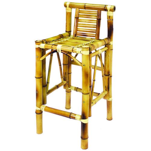 RAM Game Room Set of Two Bamboo Tiki Bar Stools - TBSTL