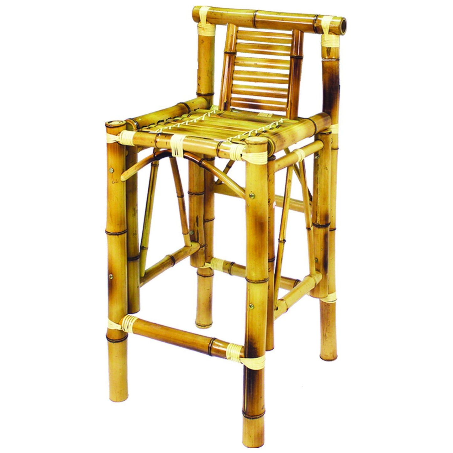 RAM Game Room Set of Two Bamboo Tiki Bar Stools - TBSTL