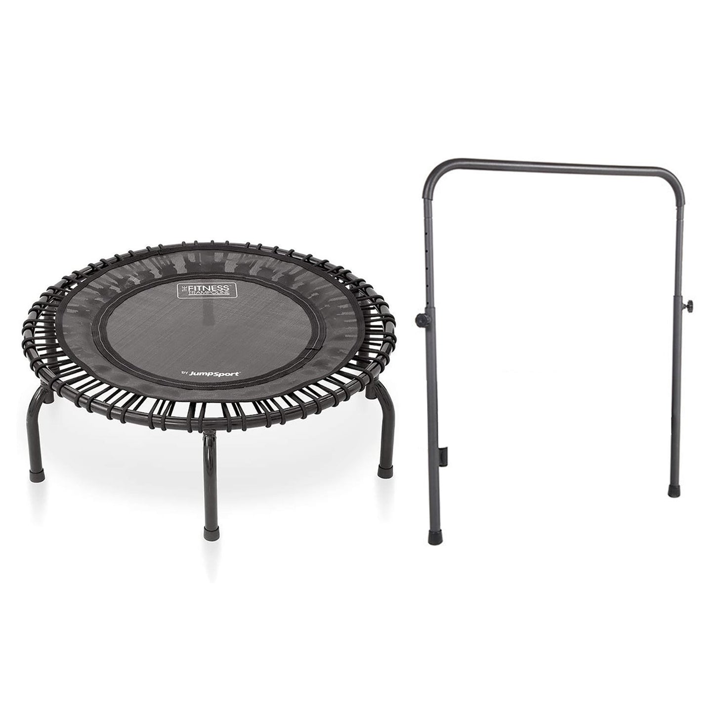 Disc-O-Bed JumpSport 220 Fitness Rebounder Mini Trampoline & Handle Bar Accessory, Black - 250093