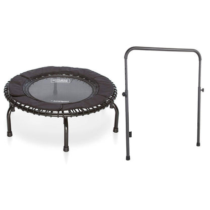 Disc-O-Bed JumpSport 250 Fitness Rebounder Mini Trampoline & Handle Bar Accessory, Black - 250098