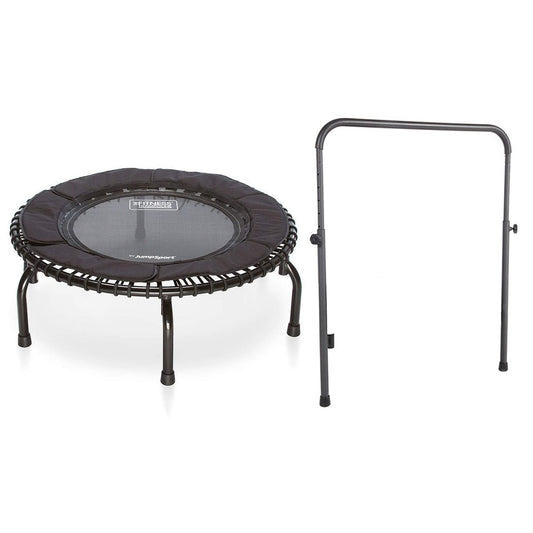 Disc-O-Bed JumpSport 250 Fitness Rebounder Mini Trampoline & Handle Bar Accessory, Black - 250098