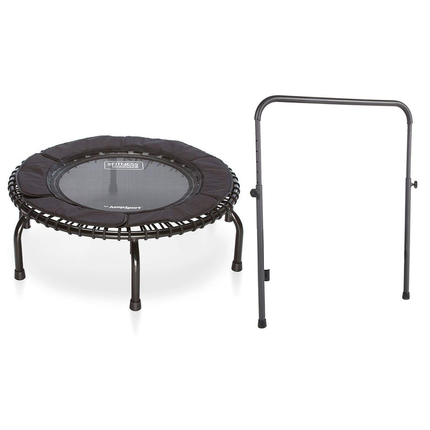 Disc-O-Bed JumpSport 250 Fitness Rebounder Mini Trampoline & Handle Bar Accessory, Black - 250098