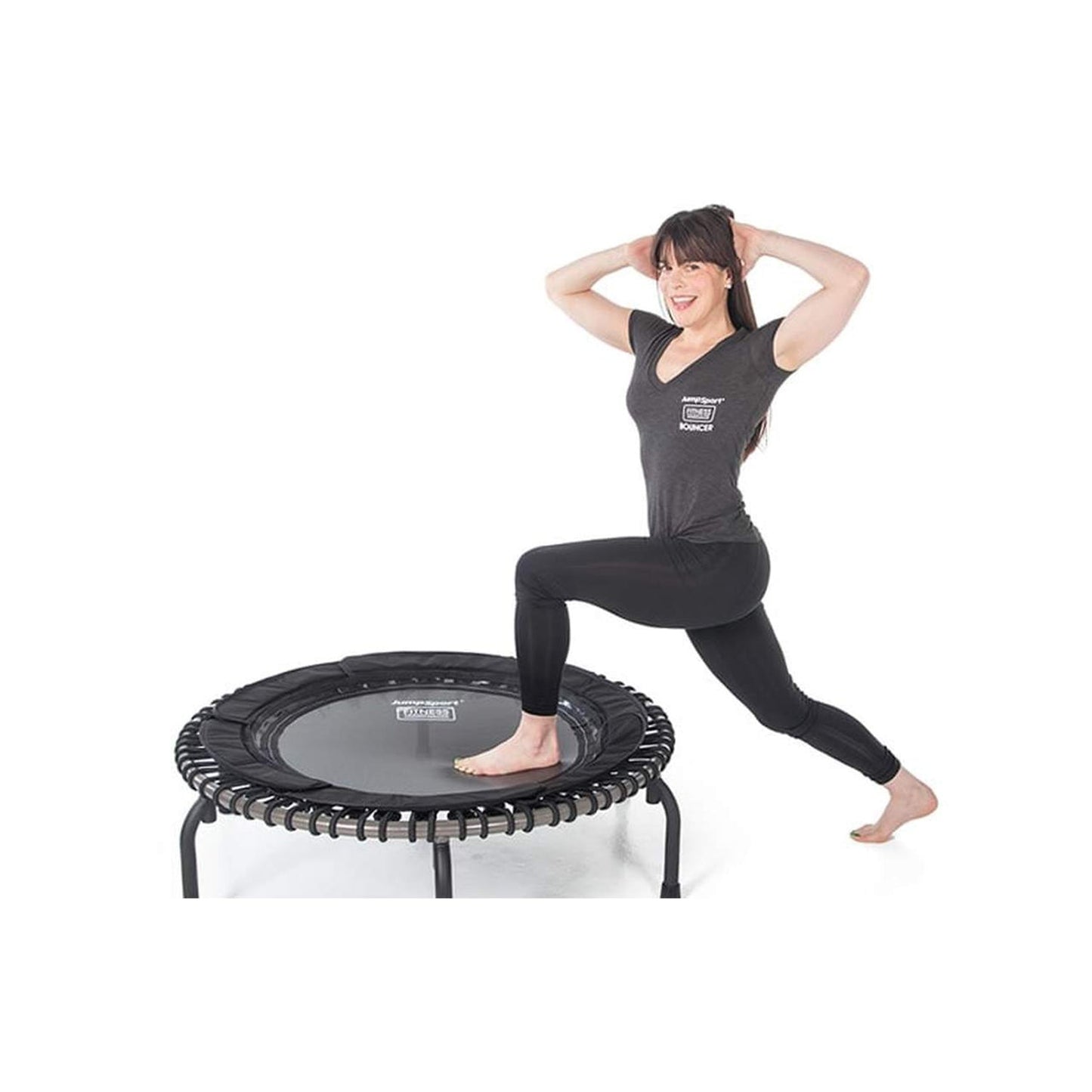 Disc-O-Bed JumpSport 370 PRO Indoor Heavy Duty 39-Inch Trampoline with Handle Bar Accessory - 250176