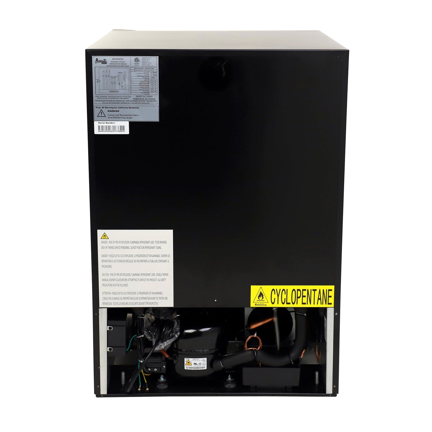 Avanti DESIGNER Series Beverage Center, 126 Can Capacity - BCD50Z3S