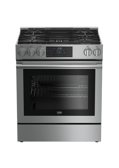 BEKO SLGR30530SS 30" Stainless Steel Slide-In Gas Range Stainless