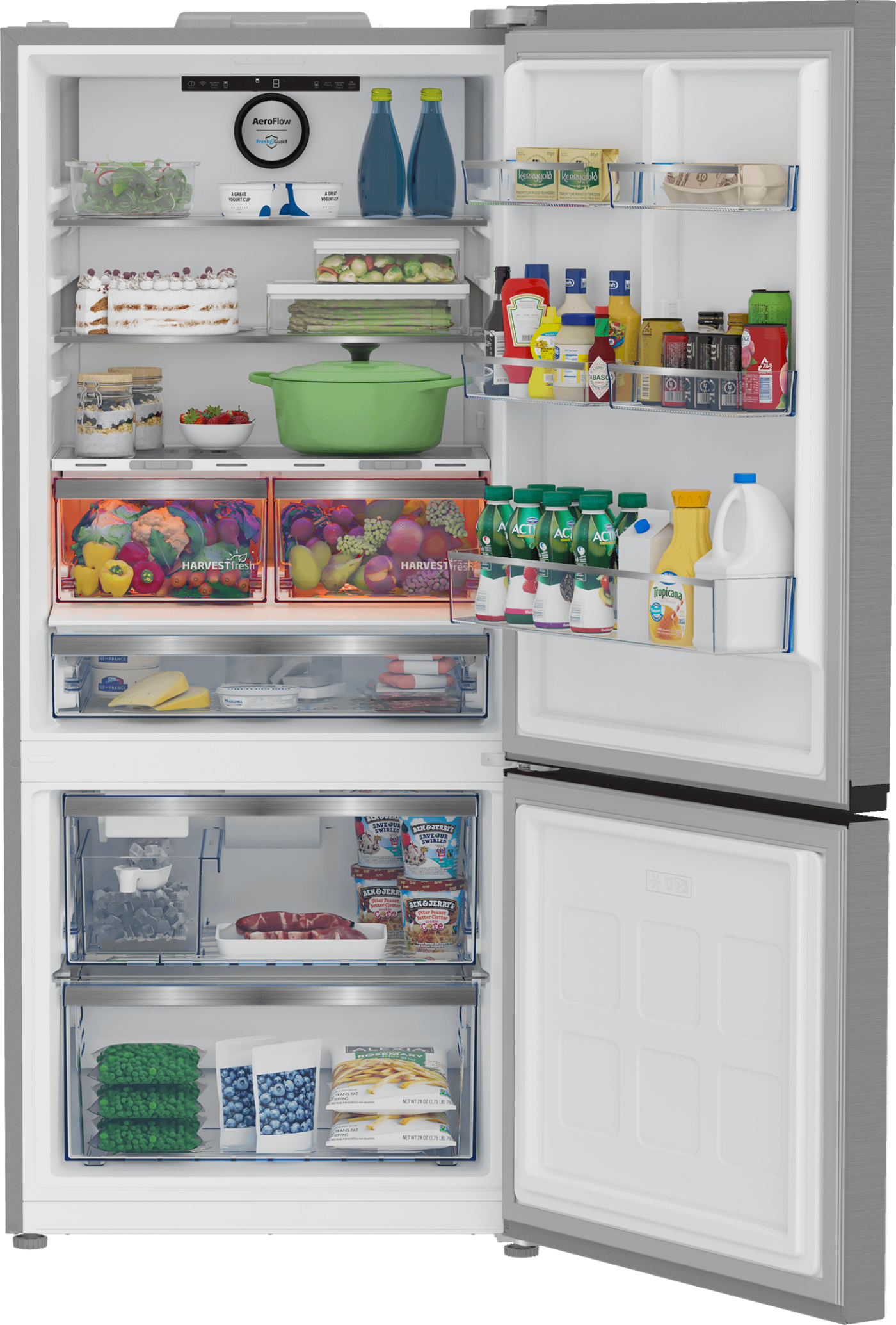 BEKO 30" Bottom Freezer Refrigerator in Stainless Steel - BFBF30116SSIM