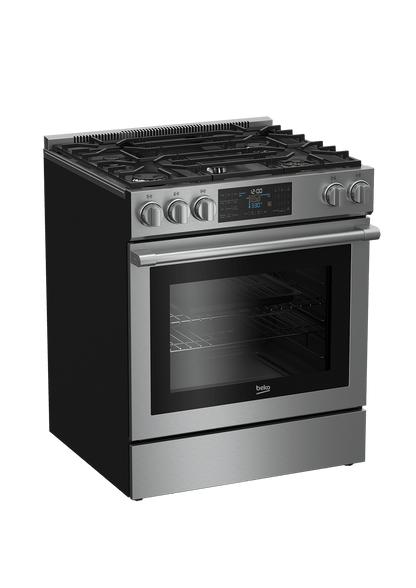 BEKO SLGR30530SS 30" Stainless Steel Slide-In Gas Range Stainless