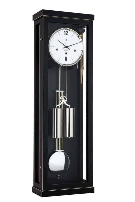 Kieninger Clocks Hermle ABBOT 8-Day Cable Driven Regulator Wall Clock, Westminster Chimes, Black Finish - , 70993740351