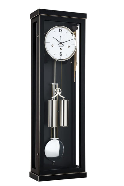 Kieninger Clocks Hermle ABBOT 8-Day Cable Driven Regulator Wall Clock, Westminster Chimes, Black Finish - , 70993740351