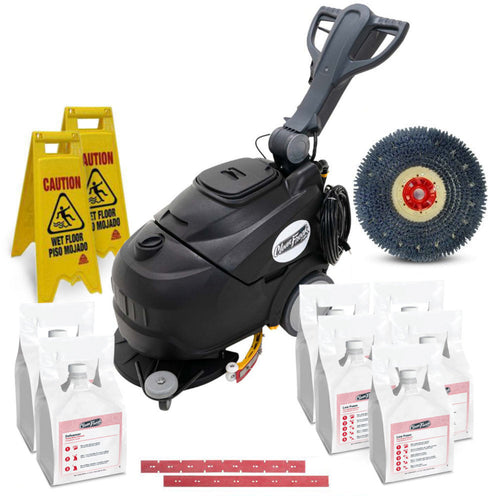 CleanFreak 18" Electric Automatic Floor Scrubber Package w/ Accessories - ASP-PACKAGE2