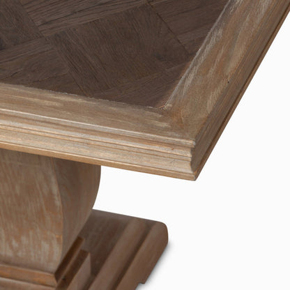 Park Hill  Recycled Oak and Poplar Dining Table with Interlocking Diamond Design – Durable, Stylish, Eco-Friendly - EFT26070