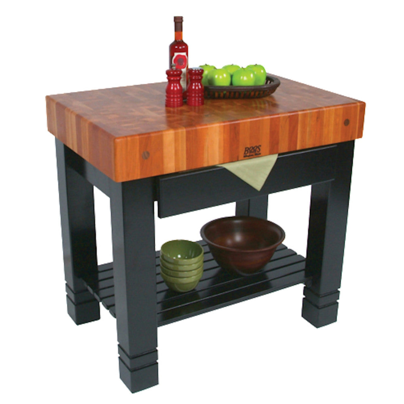 John Boos RN-BF Rouge et Noir Bloc de Foyer Cherry Butcher Block Unit 36" x 24" - JBRNBF