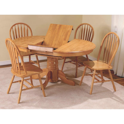 Sunset Trading Oak Selections 5 Piece 66" Oval Extendable Pedestal Dining Set - DLU-TBX4266-820-LO5PC