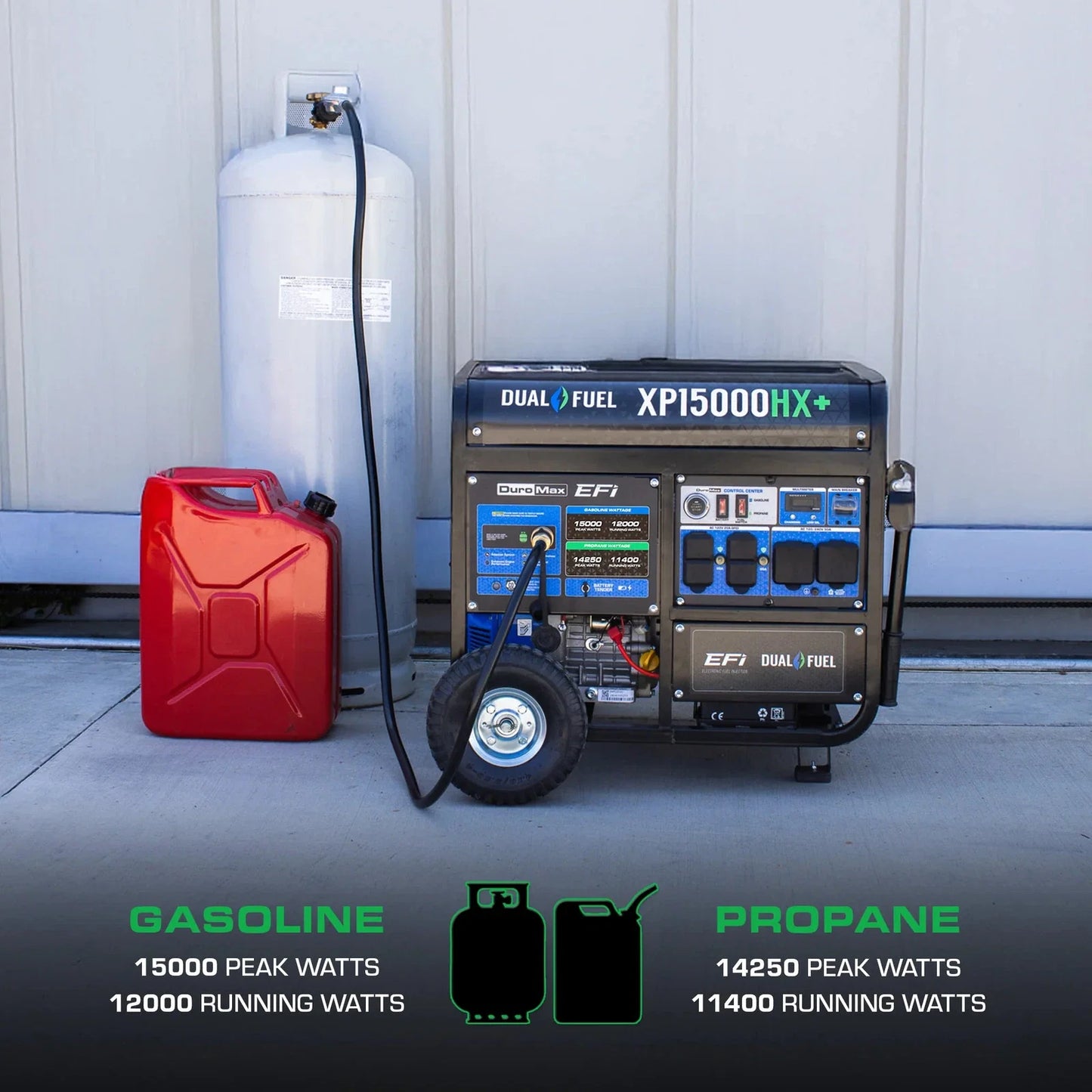 Aurora Generators DuroMax XP15000HX+ 15,000W Electric Start Dual Fuel EFI Portable Generator - XP15000HX+