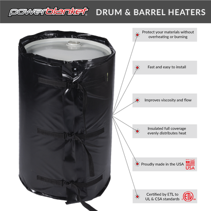 Powerblanket BH55RR-100 55 Gallon Insulated Drum Heater 100°F Fixed New - BH55RR-100