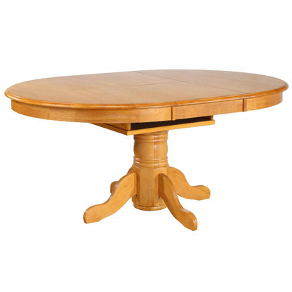 Sunset Trading Oak Selections 5 Piece 66" Oval Extendable Pedestal Dining Set - DLU-TBX4266-820-LO5PC