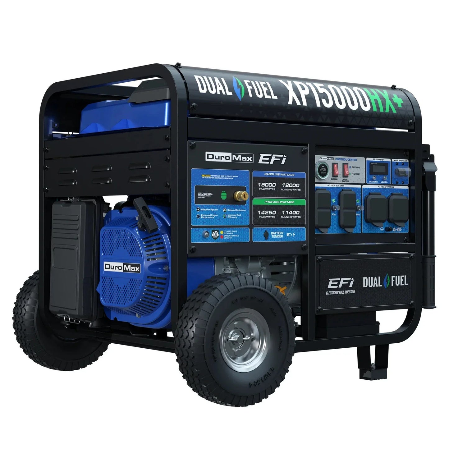 Aurora Generators DuroMax XP15000HX+ 15,000W Electric Start Dual Fuel EFI Portable Generator - XP15000HX+