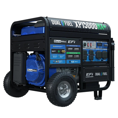 Aurora Generators DuroMax XP15000HX+ 15,000W Electric Start Dual Fuel EFI Portable Generator - XP15000HX+