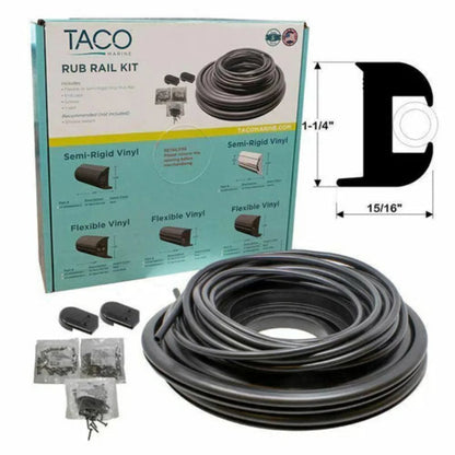 TACO Rub Rail Kit 1-1/4" X 15/16" 50' White w/ White Insert - V11-3447WWK50-2
