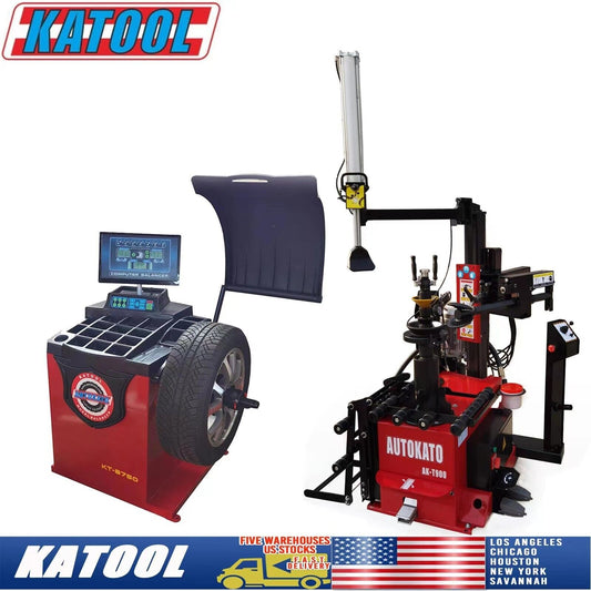 Katool automatic hydraulic tire changer AK-T900 wheel balancer combo leverless center 30 -  KT-B750