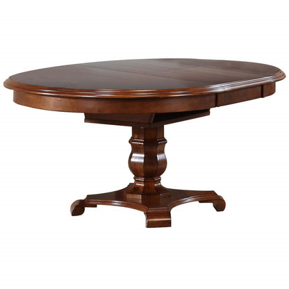 Sunset Trading Andrews 48" Round or 66" Oval Butterfly Leaf Extendable Dining Table | Chestnut Brown | Seats 6 -  DLU-ADW4866-CT