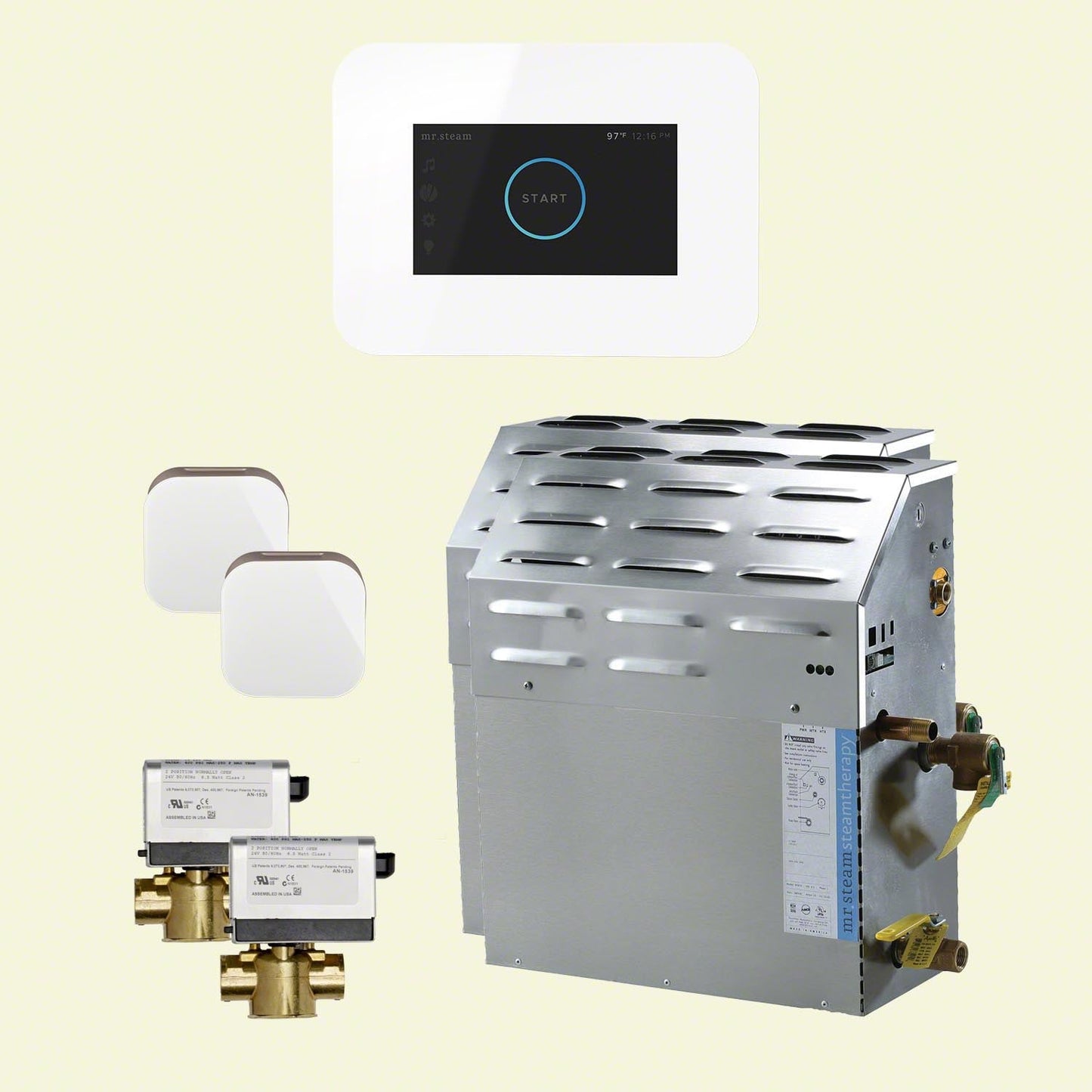 Mr. Steam 15kW Steam Bath Generator with iSteam3 AutoFlush Package in White - S3C1AI3WH