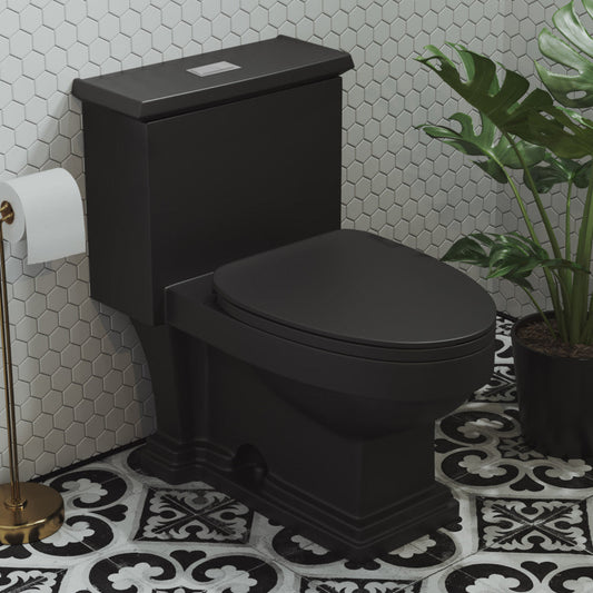 Swiss Madison Voltaire One-Piece Elongated Toilet Dual-Flush 1.1/1.6 gpf in Matte Black - SM-1T113MB