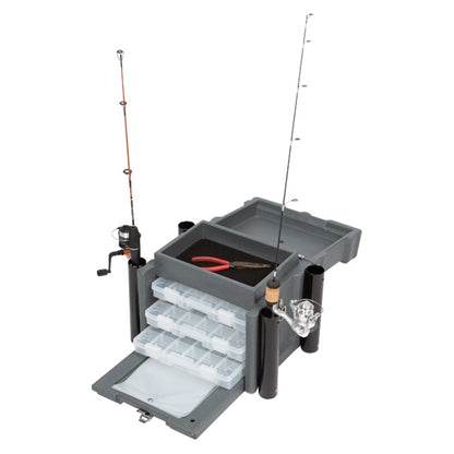 SKB Medium Tackle Box, 4 Drawers with Dividers and 2 Soft Exterior Pockets, Gray - 420647
