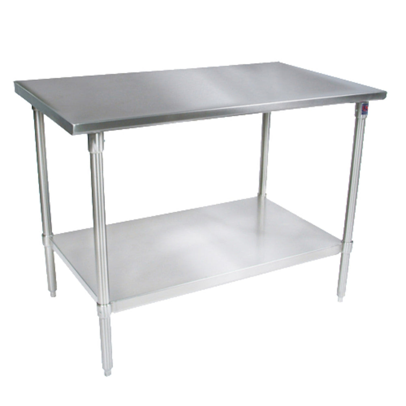 John Boos ST6-24120GSK 120"W x 24"D Work Table, Galvanized Adjust. Undershelf - JBST624120GSK