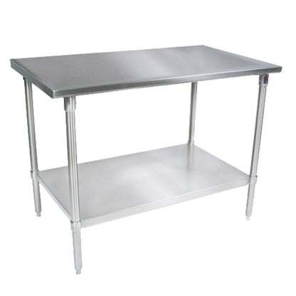John Boos ST6-24108GSK 108"W, 24"D Work Table Galvanized Adjustable Undershelf - JBST624108GSK