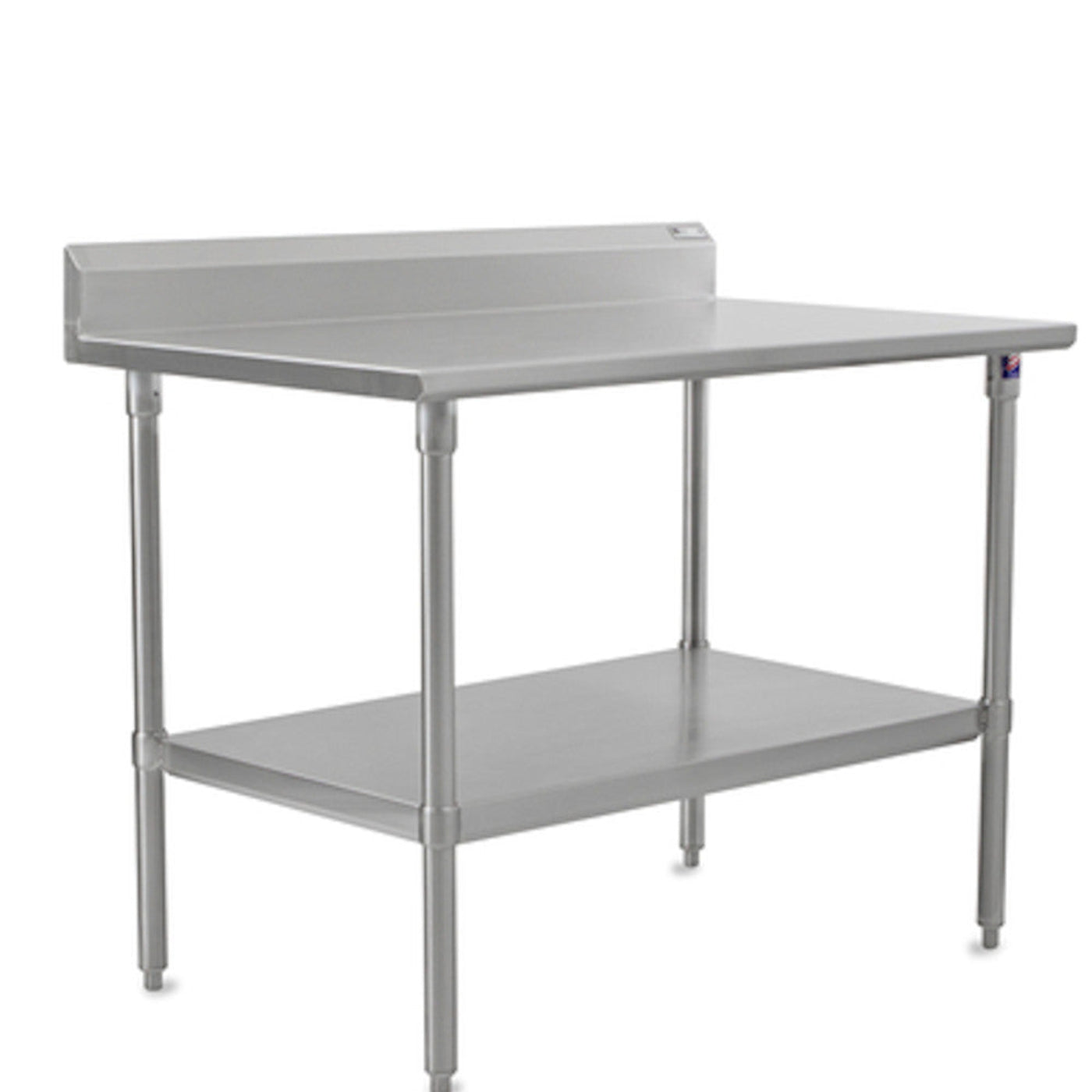 John Boos ST6R5-3072SSK 72" W x 30" D Stainless Steel Work Table, 5" Backsplash - JBST6R53072SSK