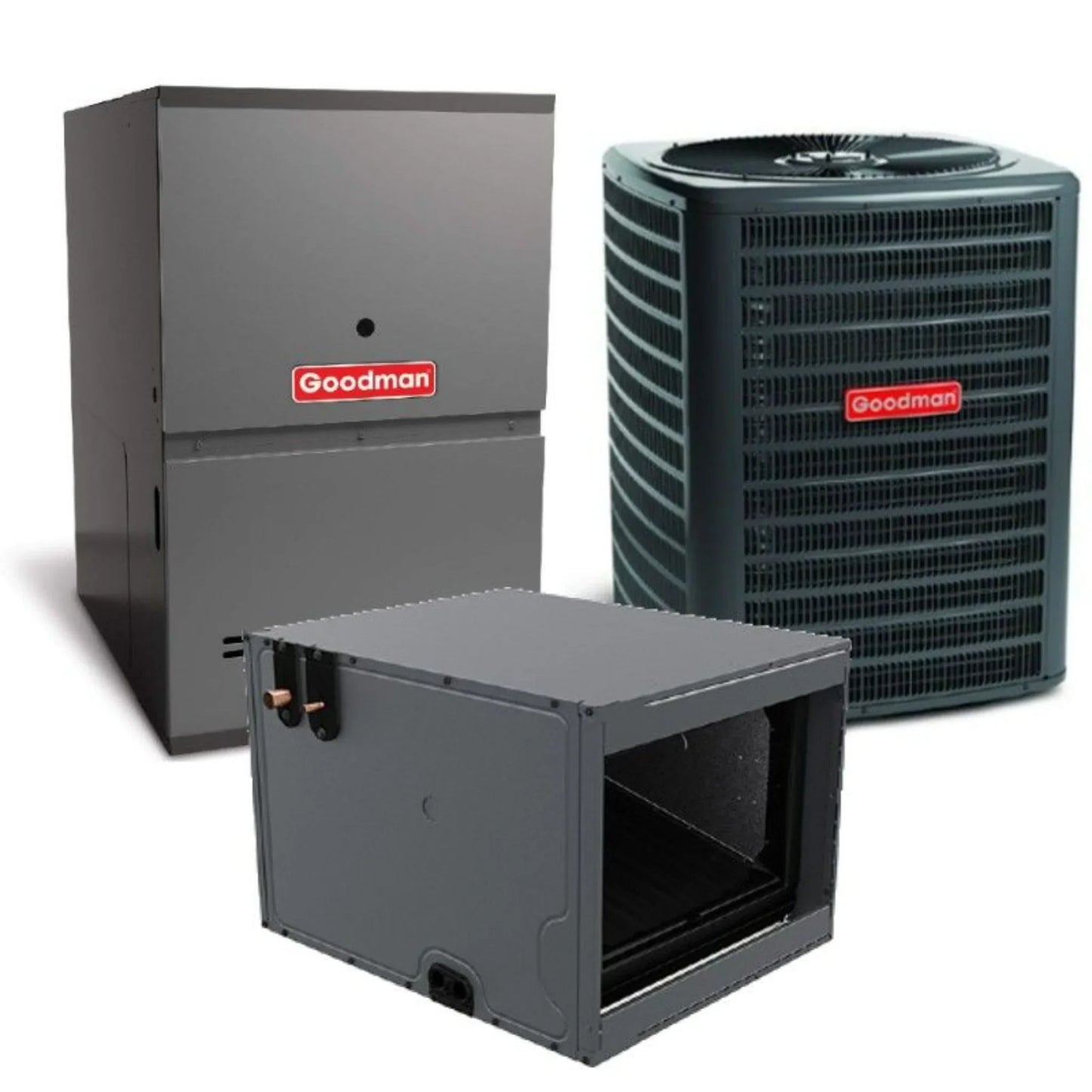 Goodman - 2.5 Ton/80,000 BTU 80% AFUE Gas Furnace and Air Conditioner System - Horizontal - 14.5 SEER2 - R32 - CHPTA3630C3
