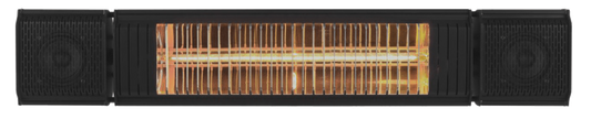 Golden Designs Outdoor Weatherproof Electric Wall Mounted Heater with Bluetooth/ Remote Control-Black-1500w-120v - WL15BBT