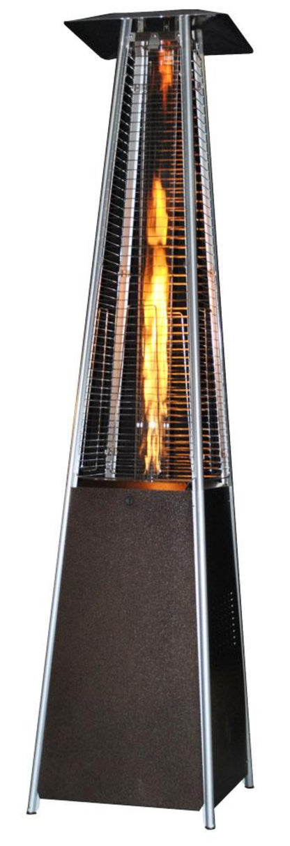 SUNHEAT Contemporary Square Design Portable Propane Commercial Patio Heater with Decorative Variable Flame-Golden Hammered - PHSQGH
