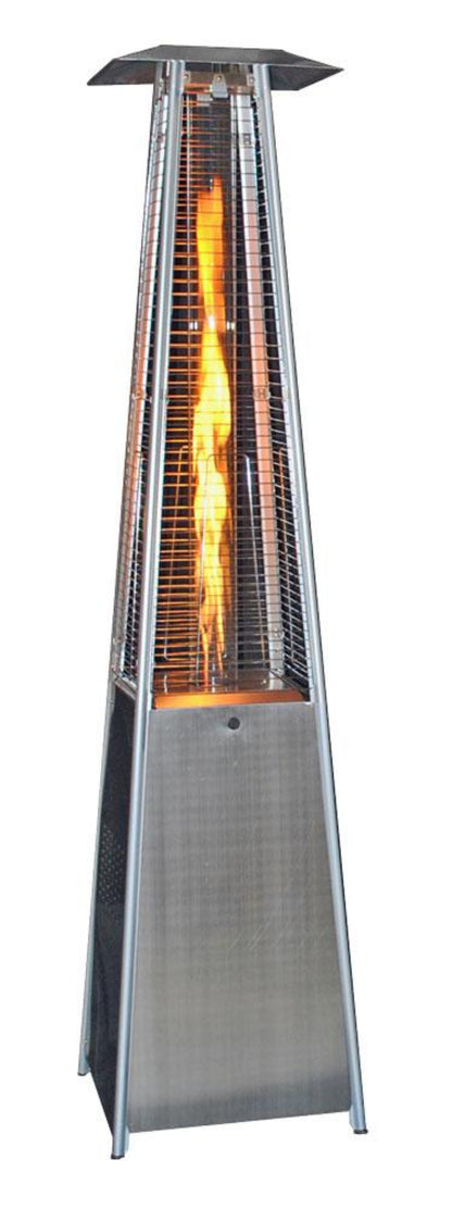 SUNHEAT Contemporary Square Design Portable Propane Commercial Patio Heater with Decorative Variable Flame-Stainless Steel - PHSQSS
