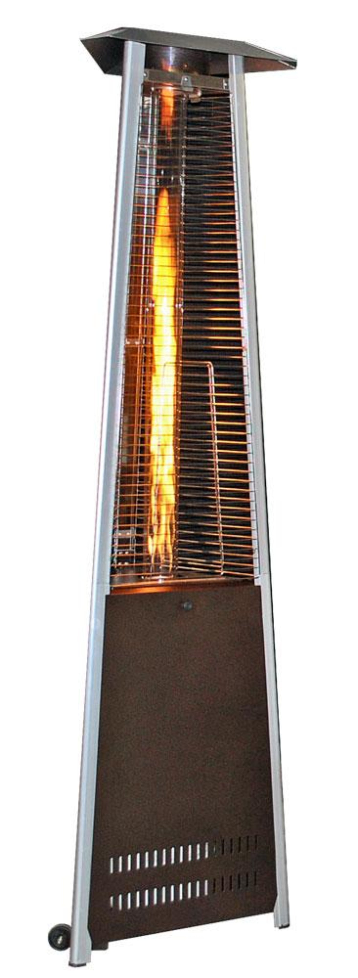 SUNHEAT Contemporary Triangle Design Portable Propane Commercial Patio Heater with Decorative Variable Flame-Golden Hammered - PHTRGH