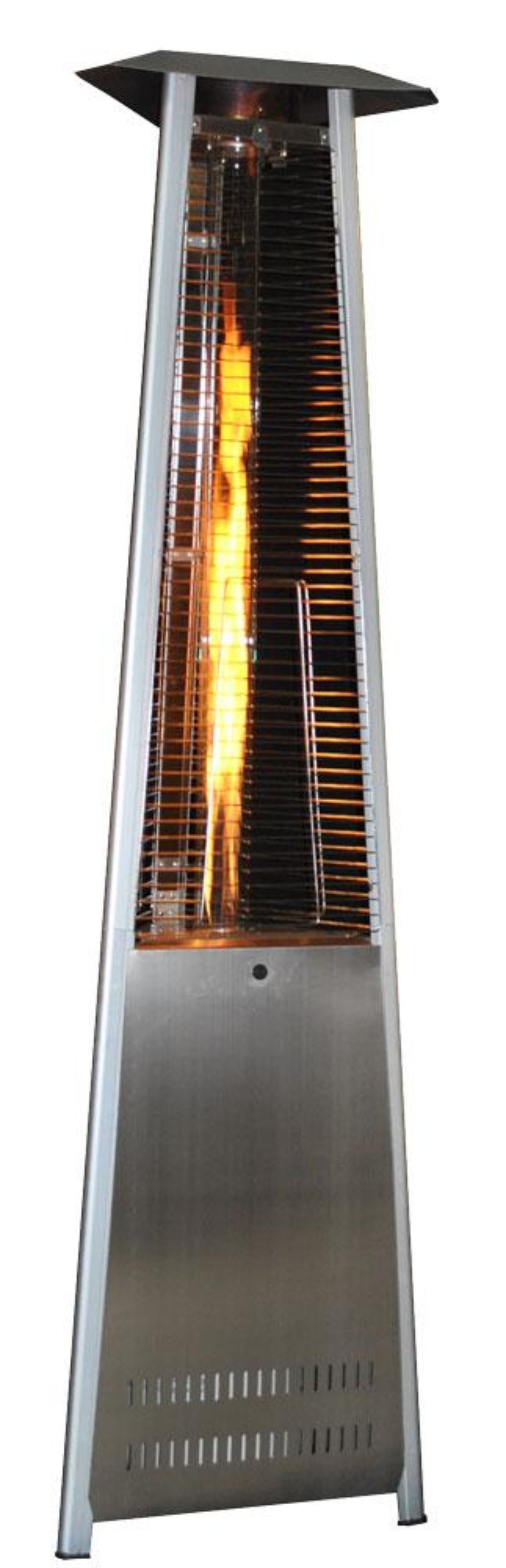 SUNHEAT Contemporary Triangle Design Portable Propane Commercial Patio Heater with Decorative Variable Flame-Stainless Steel - PHTRSS