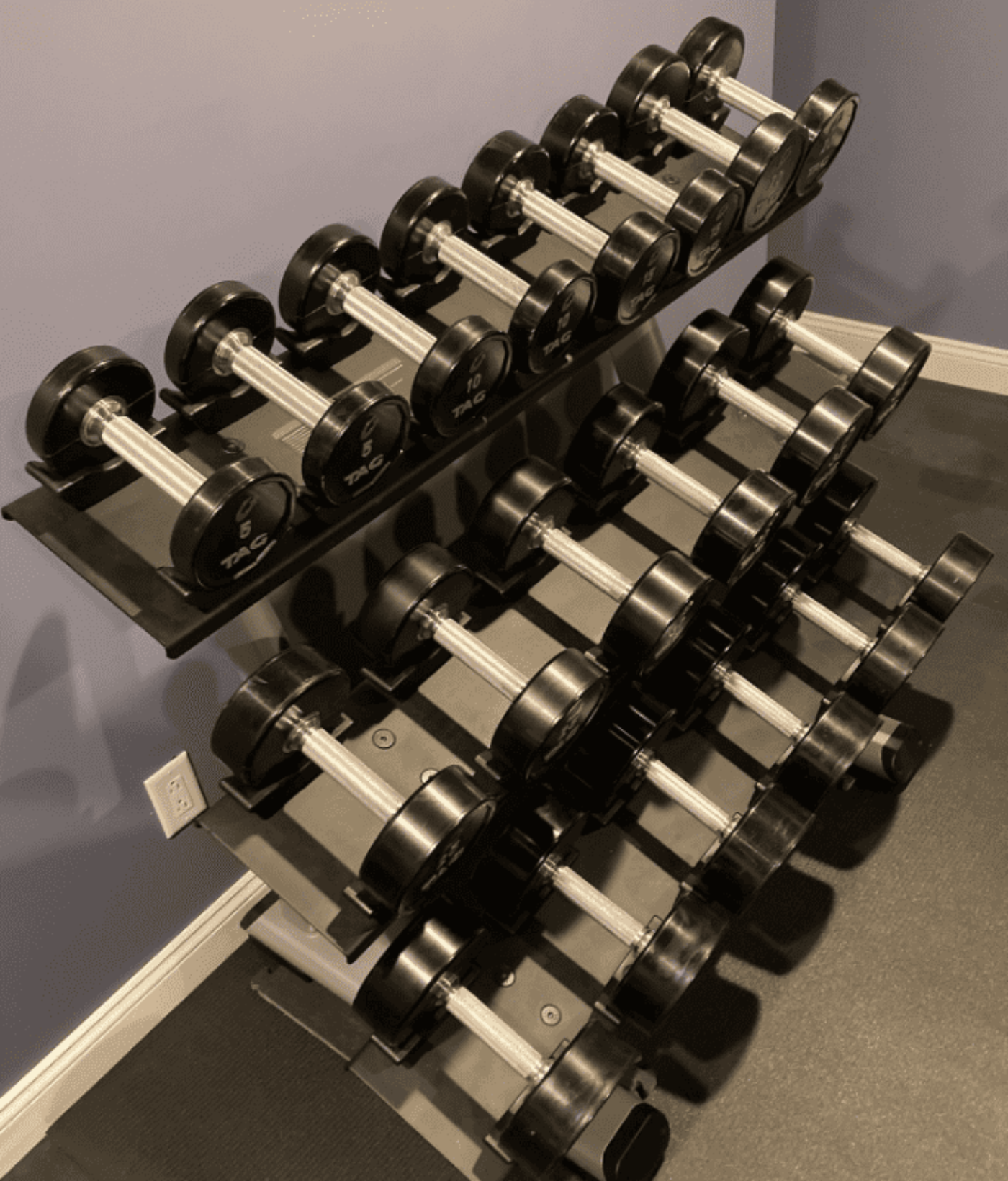 TAG Fitness Premium Ultrathane Dumbbell Set 5lb – 100lb - 1770024574368_914