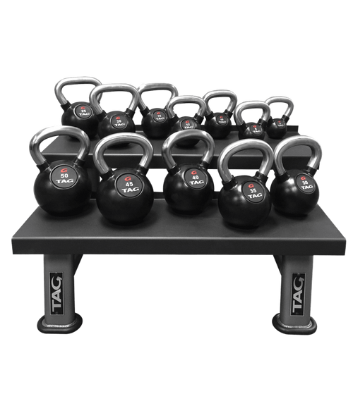 TAG Fitness Rubber Coated Kettlebell Set, Chrome Handle - 1770028079701_493