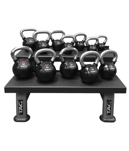 TAG Fitness Rubber Coated Kettlebell Set, Chrome Handle - 1770028079701_493
