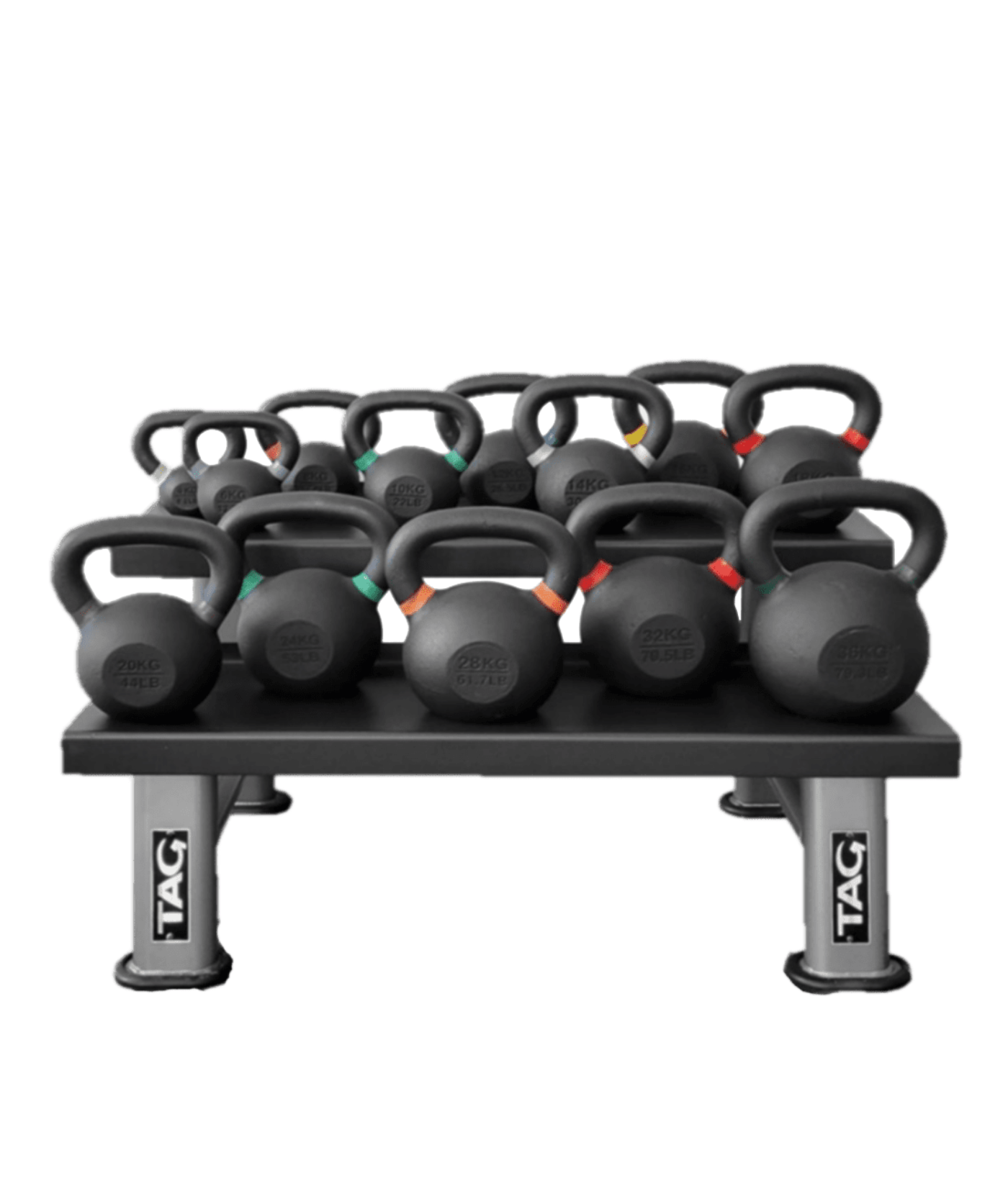 TAG Fitness Powder Coated Cast Iron Kettlebell Set - 1770026090944_560
