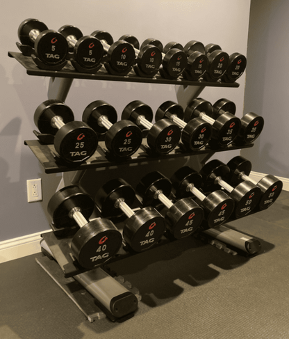 TAG Fitness Premium Ultrathane Dumbbell Set 5lb – 100lb - 1770024574368_914