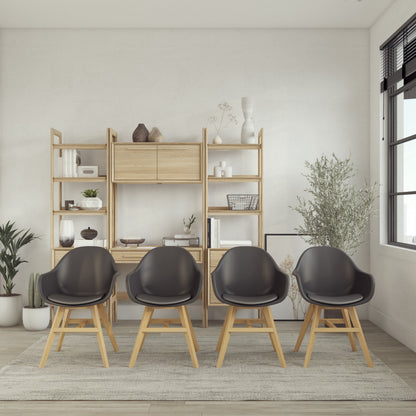 Midtown Concept Arm Indoor Dining Chair - 4PC - SC CON_ARM PAR WHT