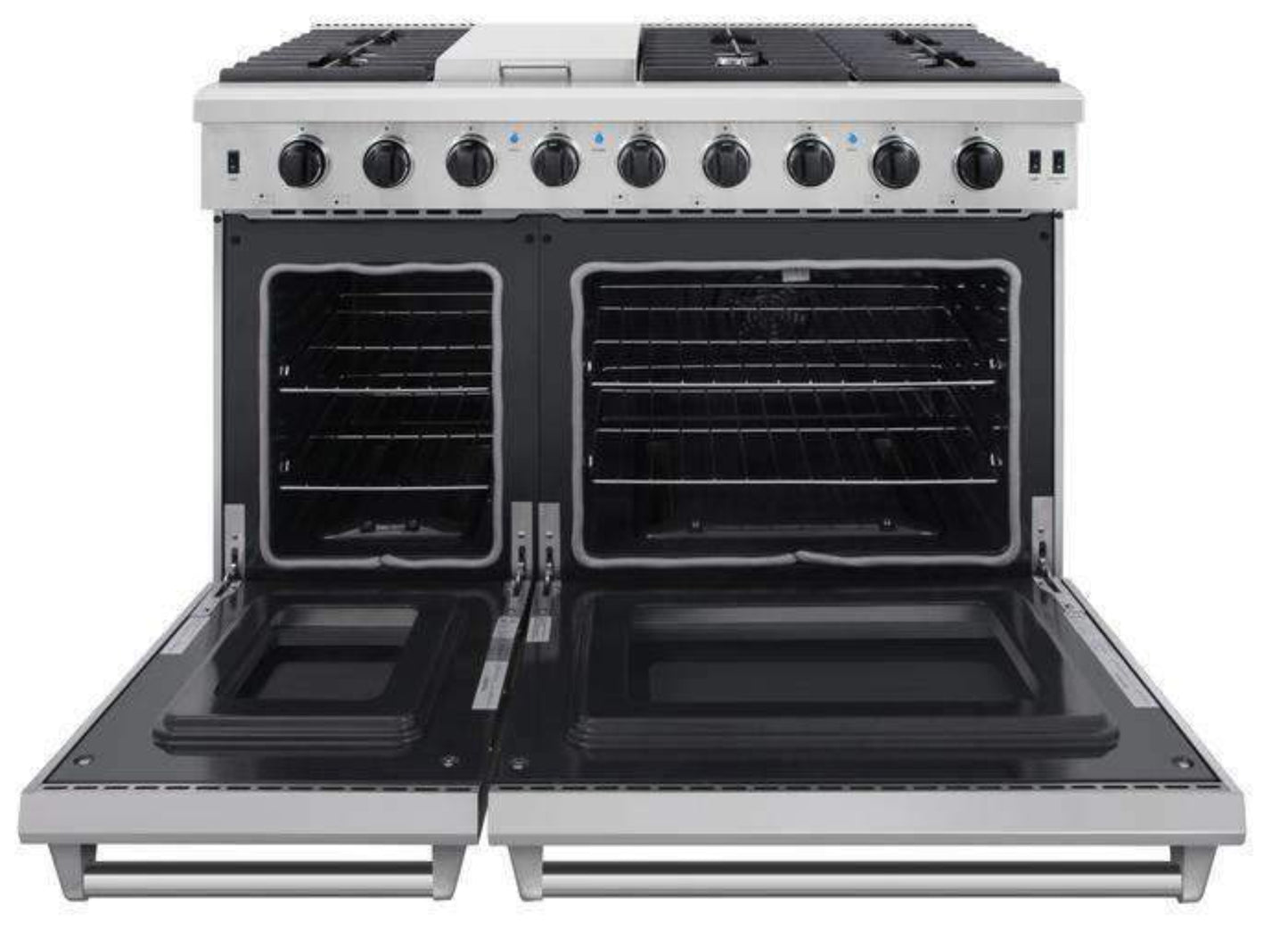 Thor Kitchen 2-Piece Appliance Package - 48-Inch Propane Gas Range  & Under Cabinet 11-Inch Tall Hood in Stainless Steel - AP2-LRG48-LP